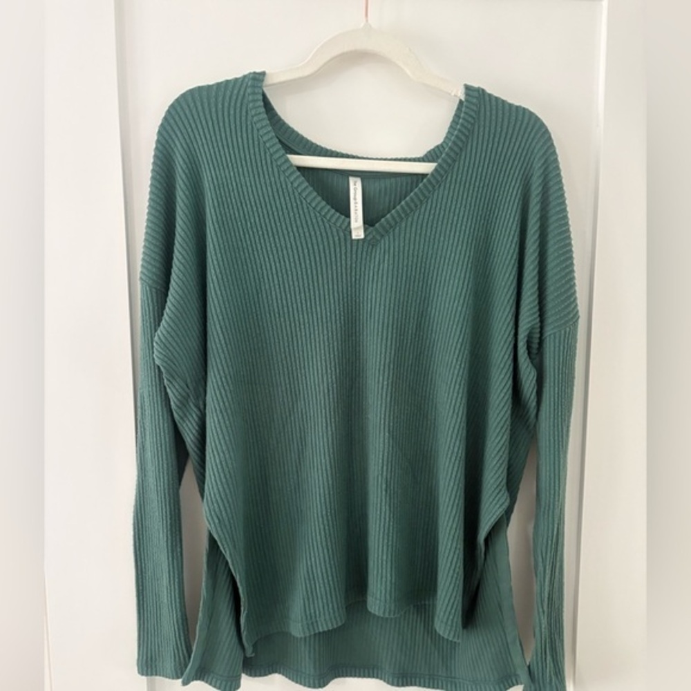 The group Babaton Aritzia | green v-neck longsleeve soft stretchy size 1 (S / M)